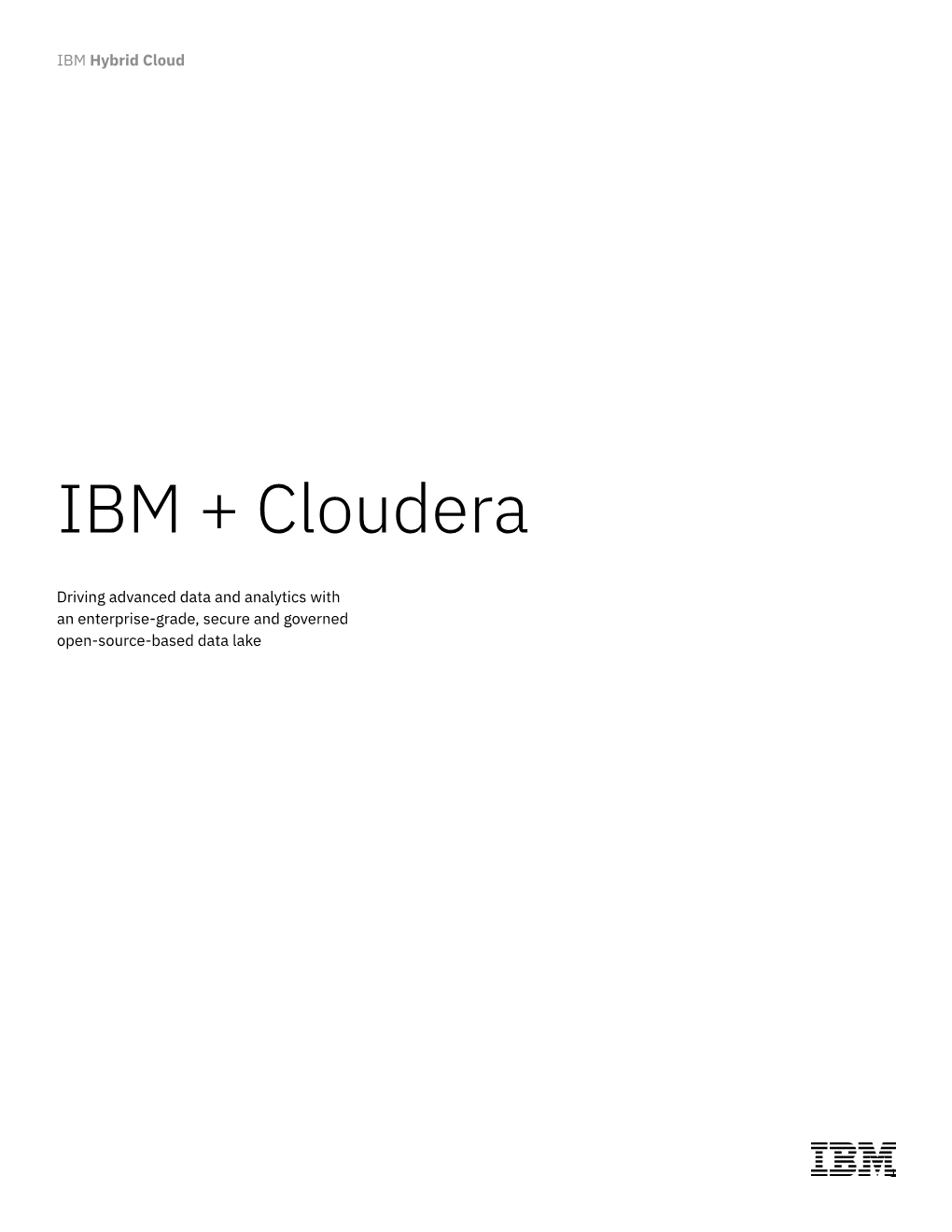 IBM + Cloudera