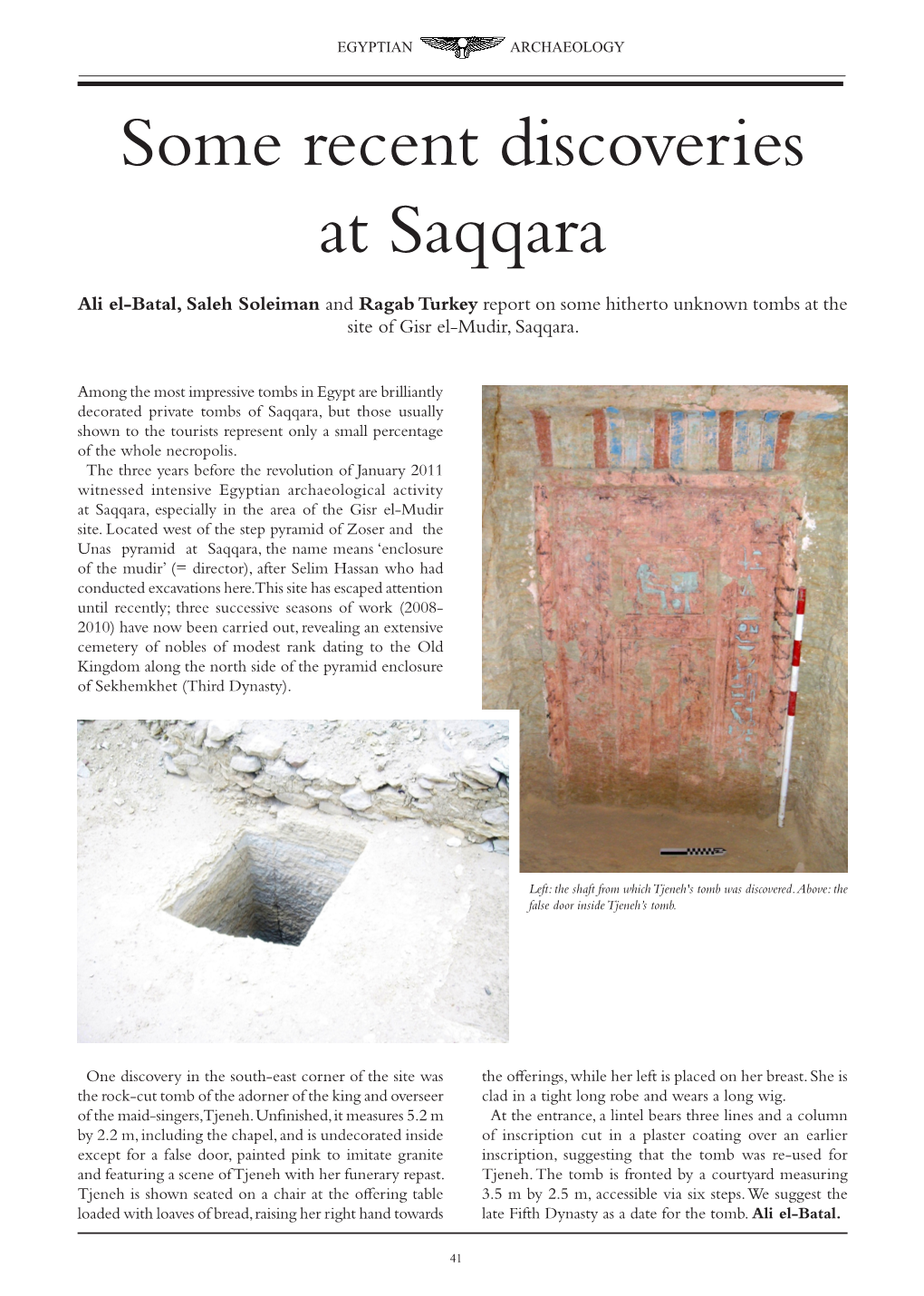 Some Recent Discoveries at Saqqara