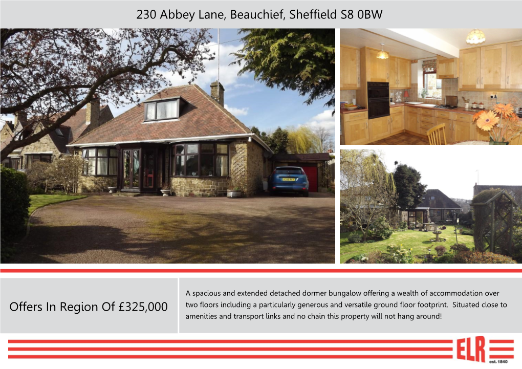 230 Abbey Lane, Beauchief, Sheffield S8 0BW Offers in Region of £325,000