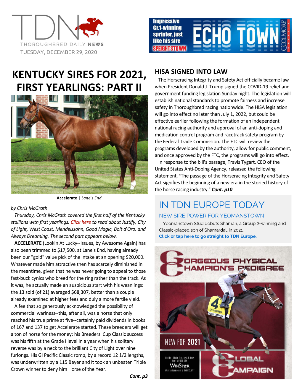Kentucky Sires for 2021, First Yearlings: Part Ii