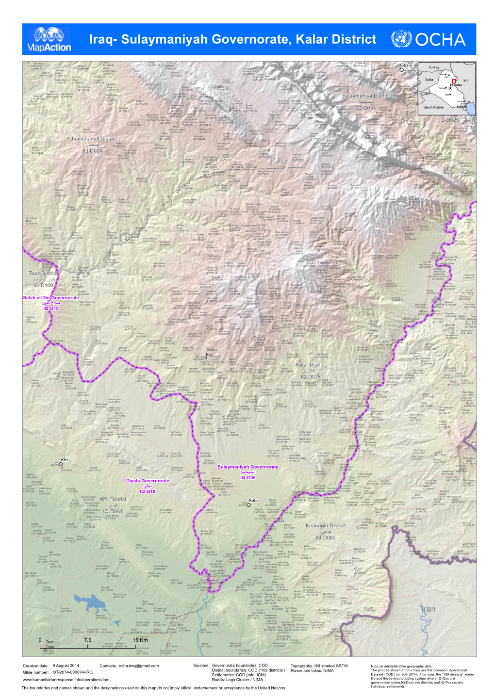 Sulaymaniyah Governorate, Kalar District