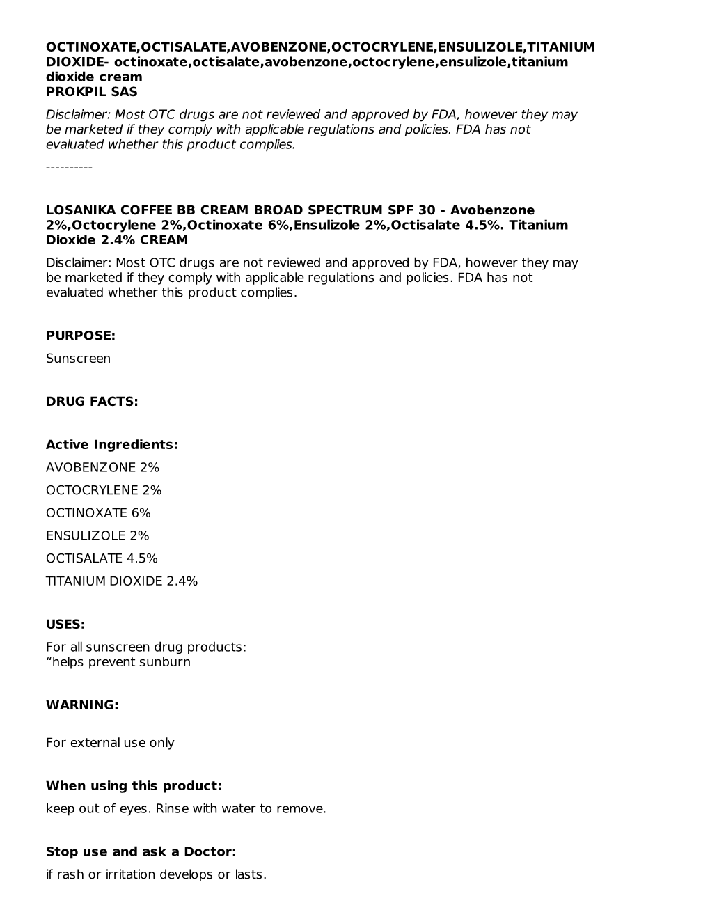 Octinoxate,Octisalate,Avobenzone