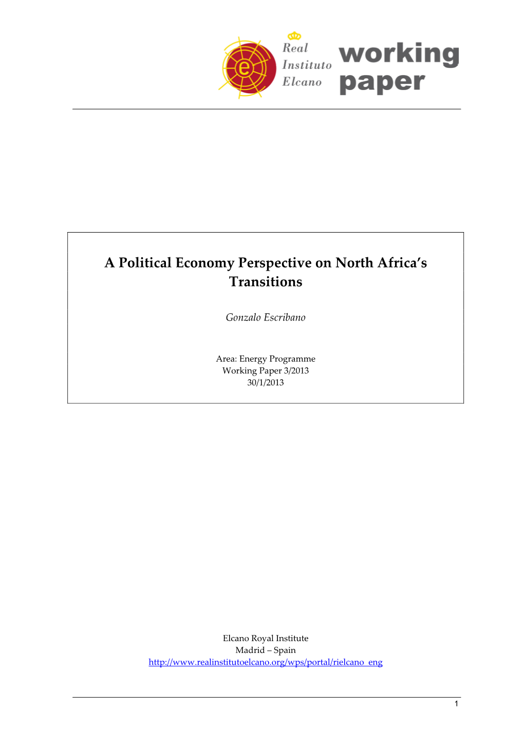 A Political Economy Perspective on North Africa's Transitions