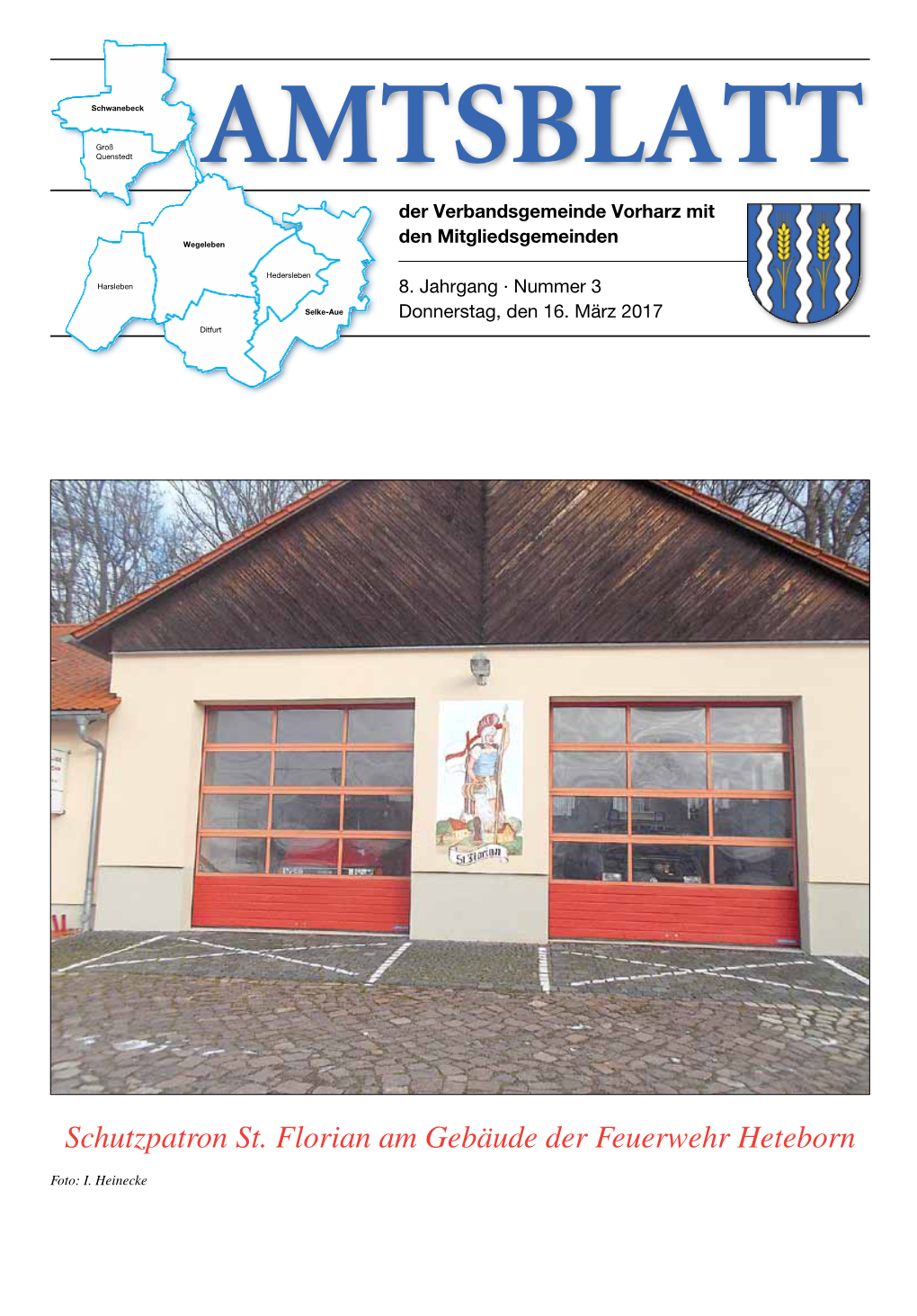 AMTSBLATT Der Verbandsgemeinde Vorharz Mit