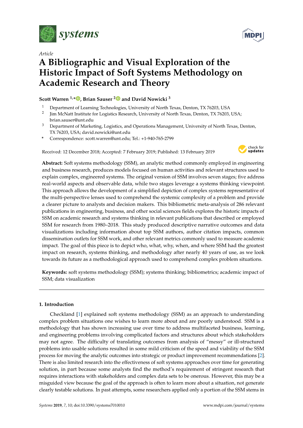 A Bibliographic and Visual Exploration of the Historic Impact of Soft Systems Methodology on Academic Research and Theory