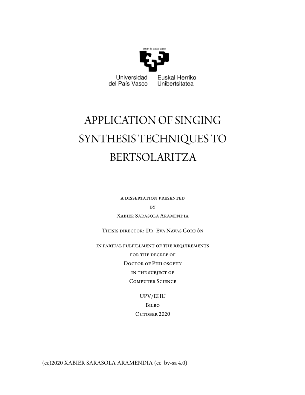 Applicationofsinging Synthesistechniquesto