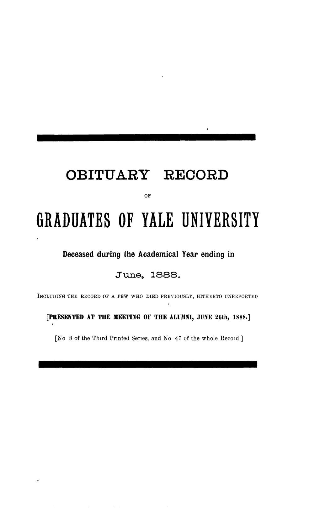 1887-1888 Obituary Record of Graduates of Yale University