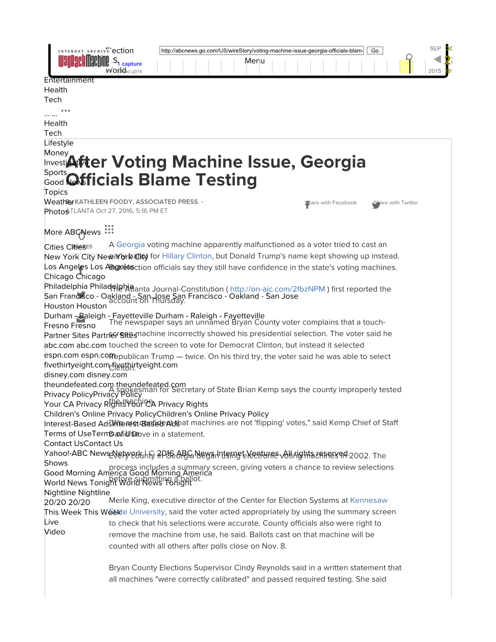 After Voting Machine Issue, Georgia Officials Blame Testing