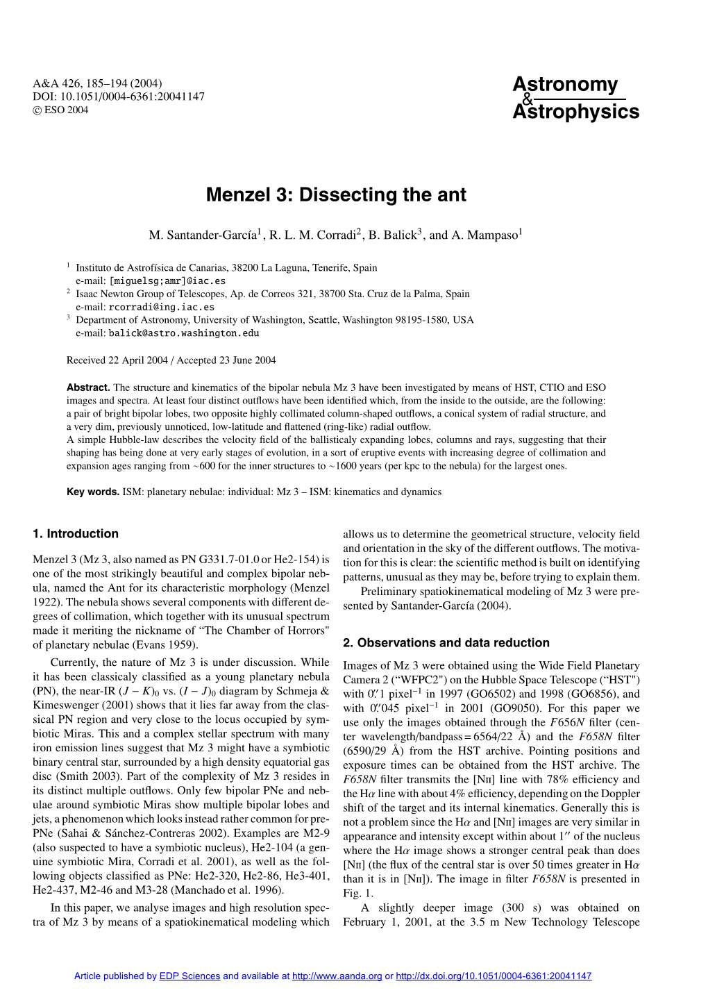 Menzel 3: Dissecting the Ant