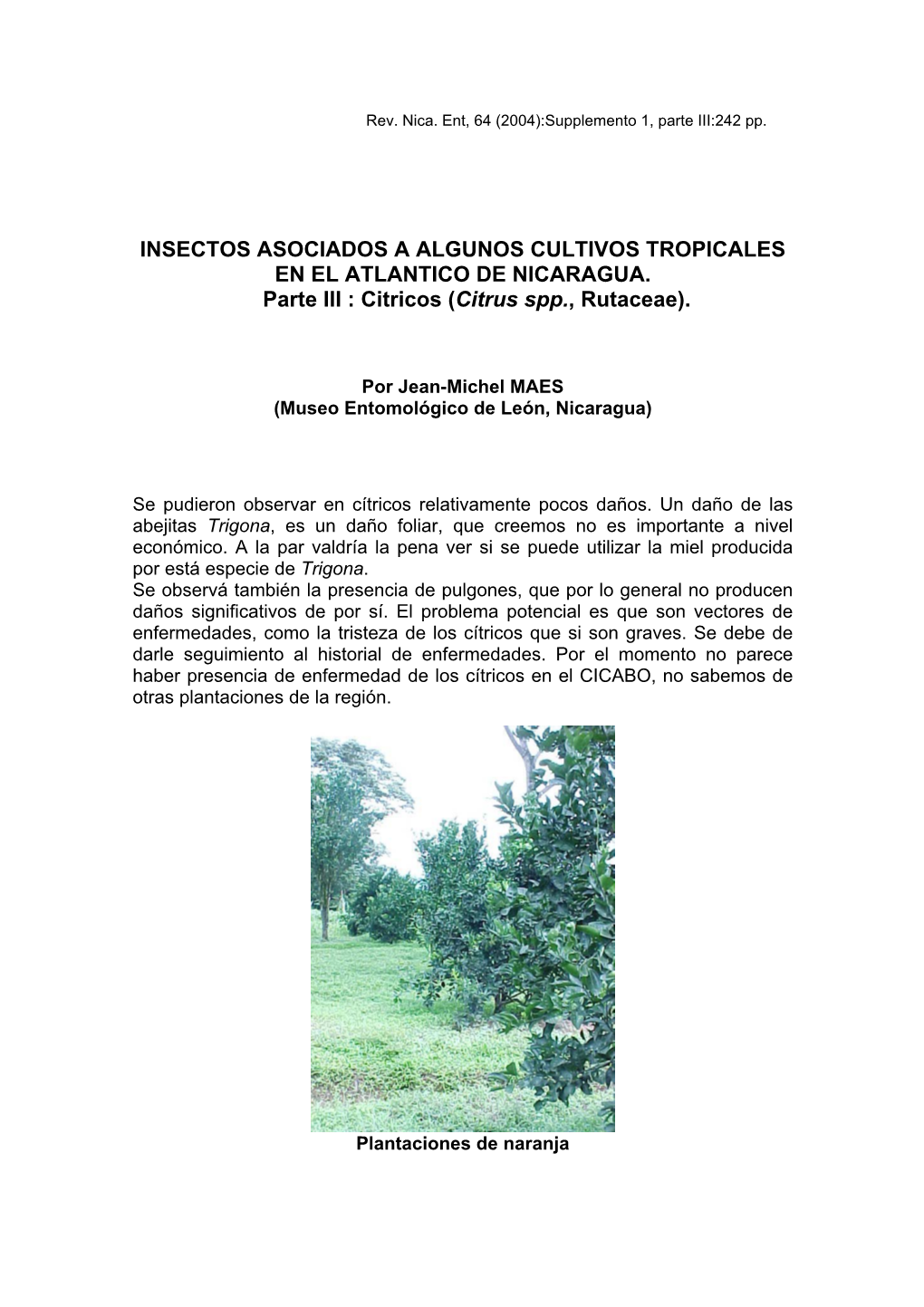 Parte III : Citricos (Citrus Spp., Rutaceae). 242