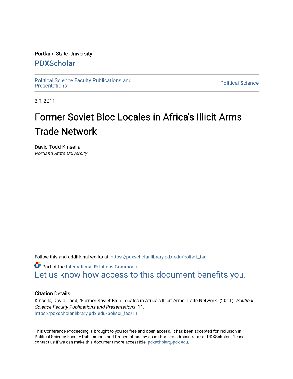 Former Soviet Bloc Locales in Africa's Illicit Arms Trade Network