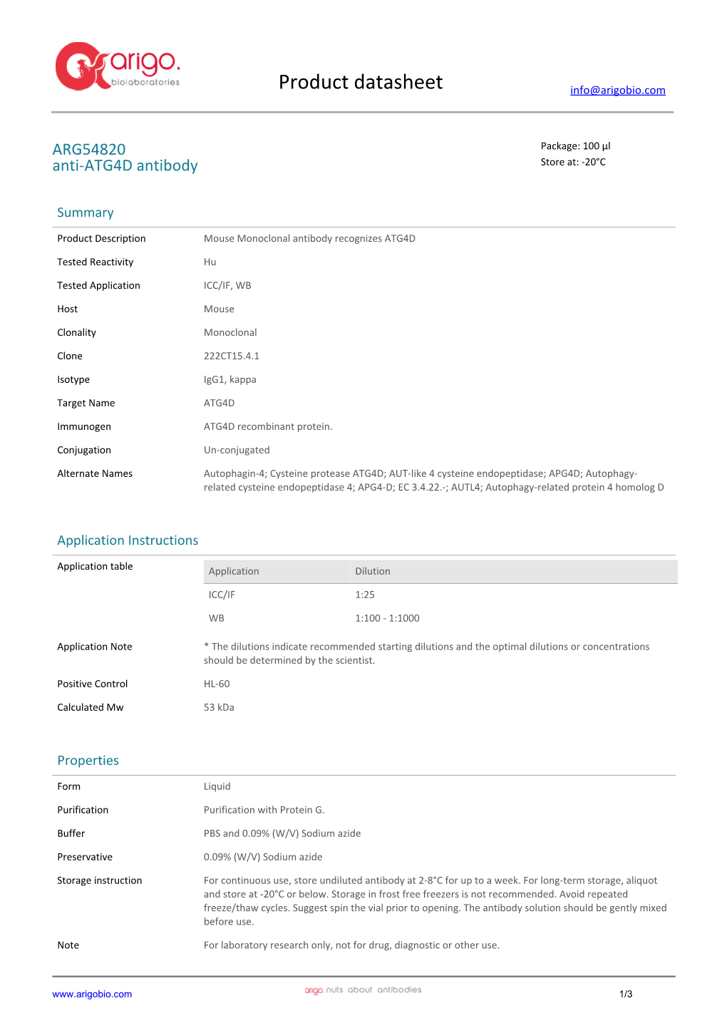 Anti-ATG4D Antibody (ARG54820)