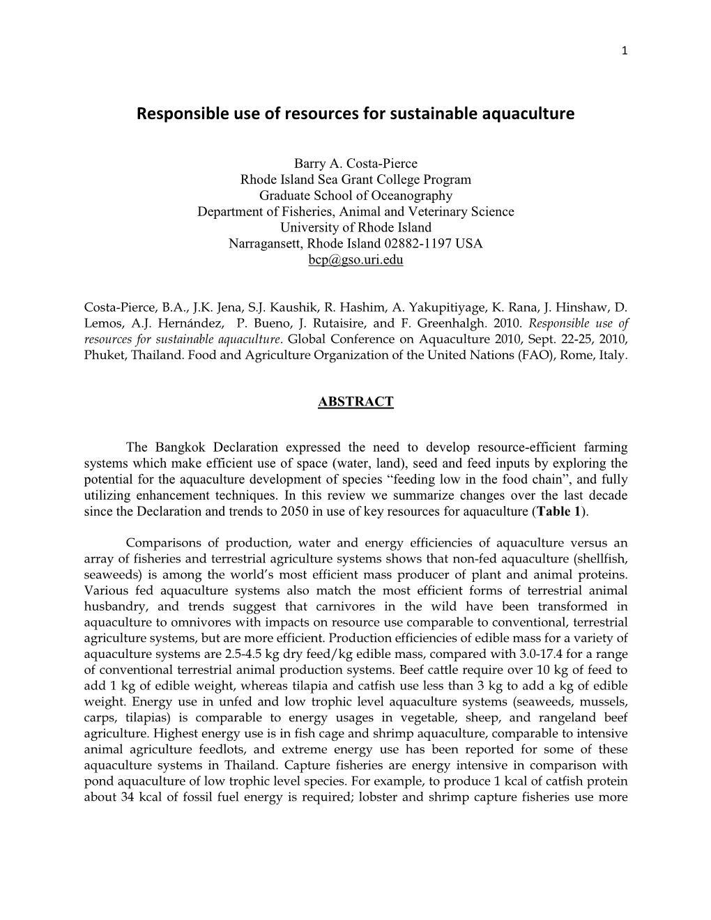 Sustainable Ecological Aquaculture Systems: the Need for a New Social Contract for Aquaculture Development