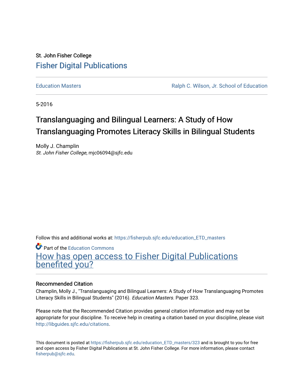 A Study of How Translanguaging Promotes Literacy Skills in Bilingual Students