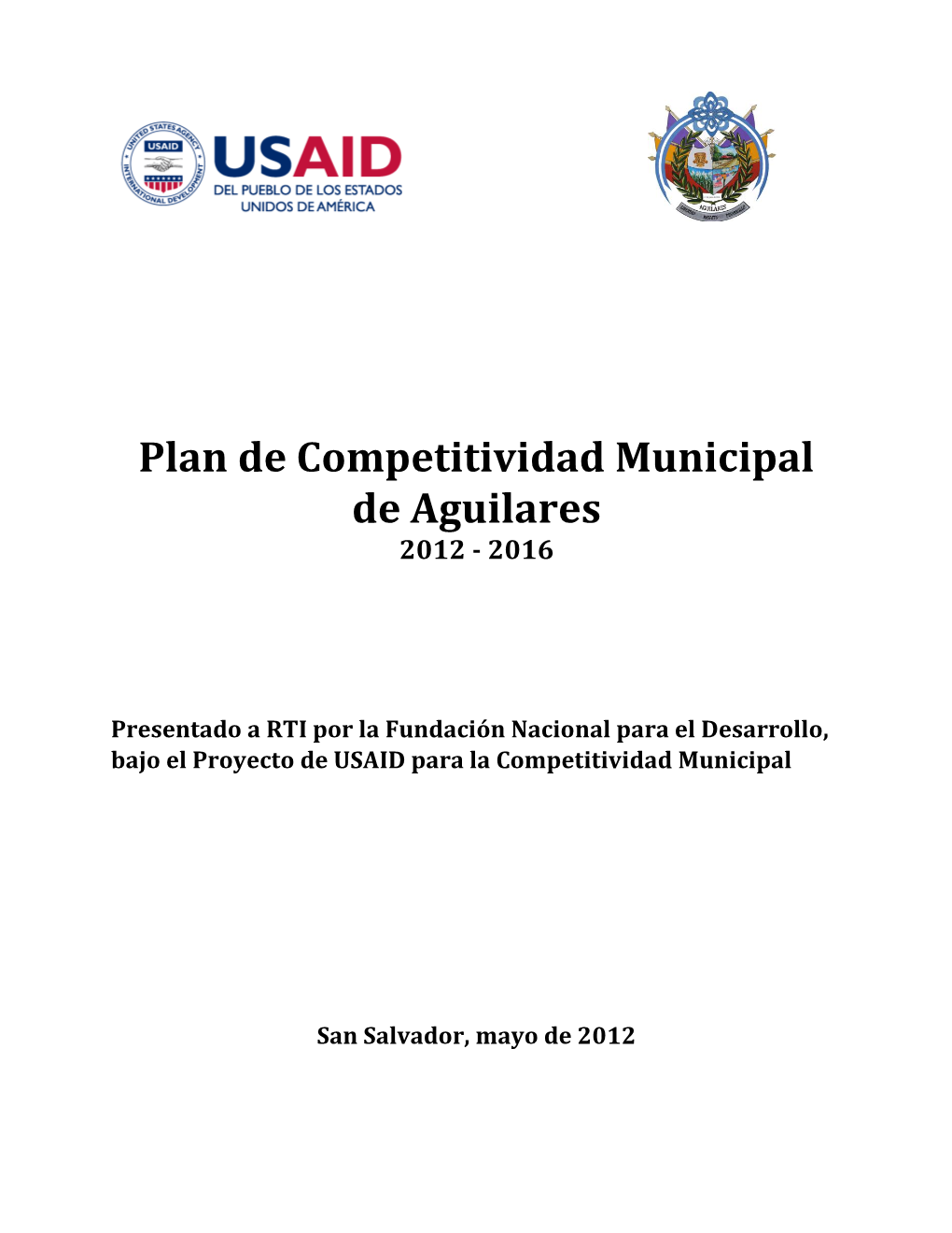 Plan De Competitividad Municipal De Aguilares 2012 - 2016