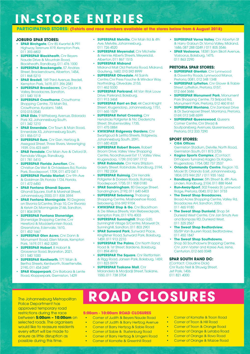 Road Closures