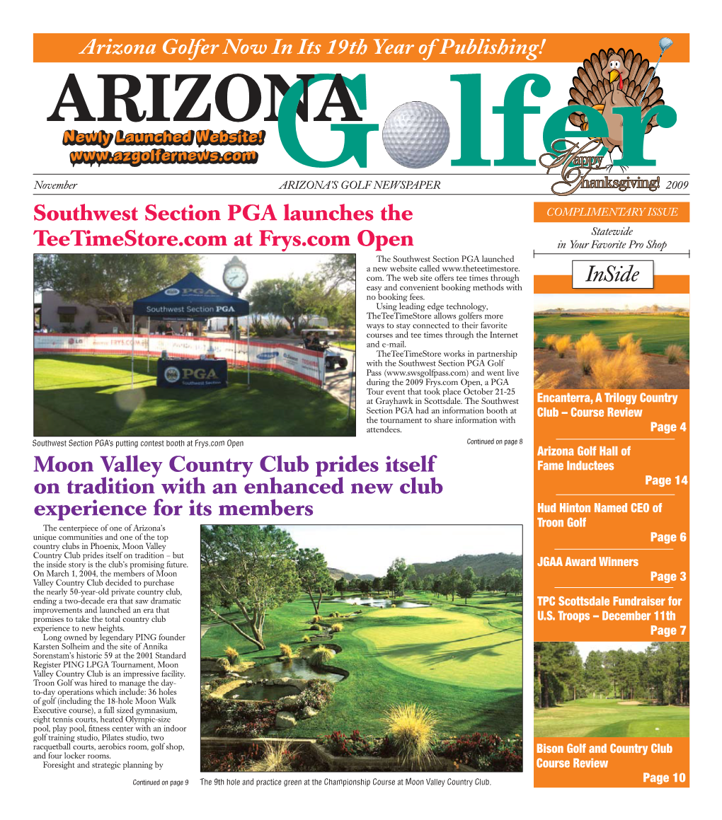 Moon Valley Country Club Prides Itself on Tradition with an Enhanced New Club Experience for Its Members Southwest Section PGA L
