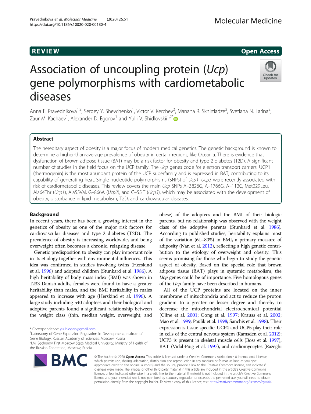 (Ucp) Gene Polymorphisms with Cardiometabolic Diseases Anna E