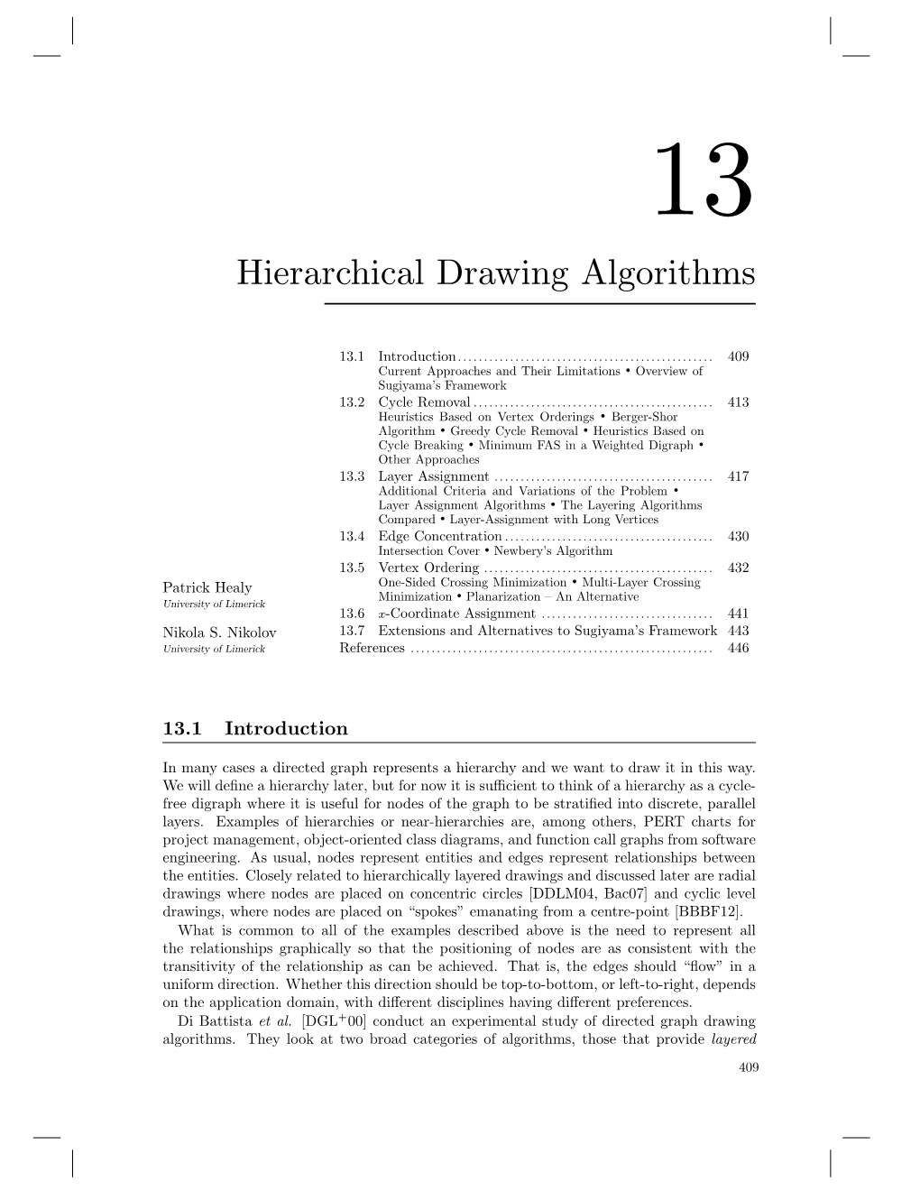 Hierarchical Drawing Algorithms