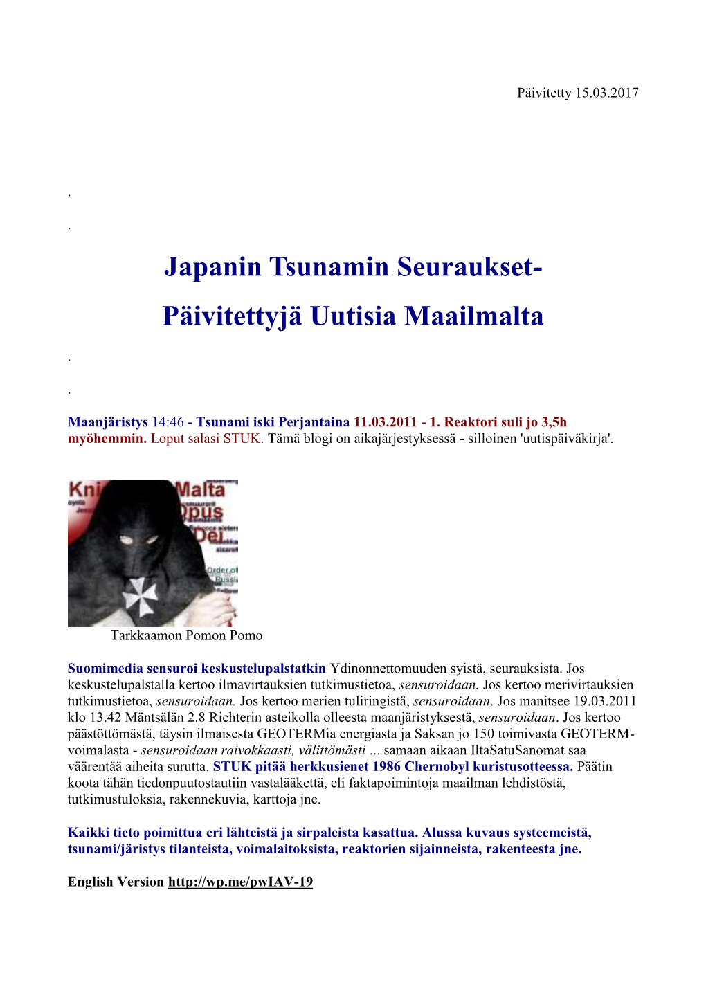 Japanin Tsunamin Seuraukset- Päivitettyjä Uutisia Maailmalta