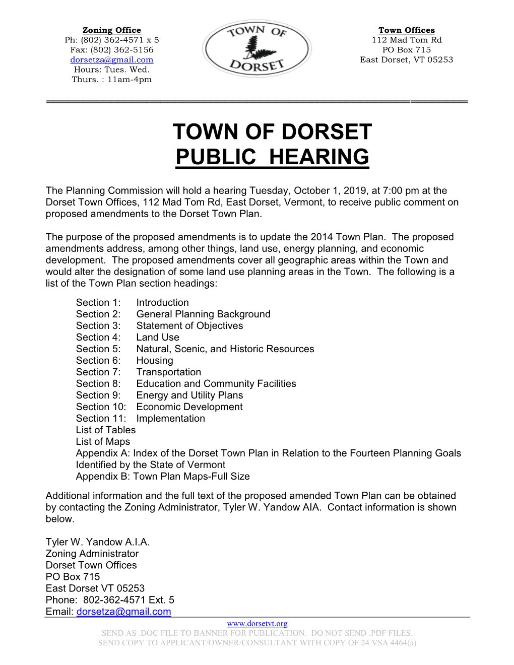 Dorset Town Plan