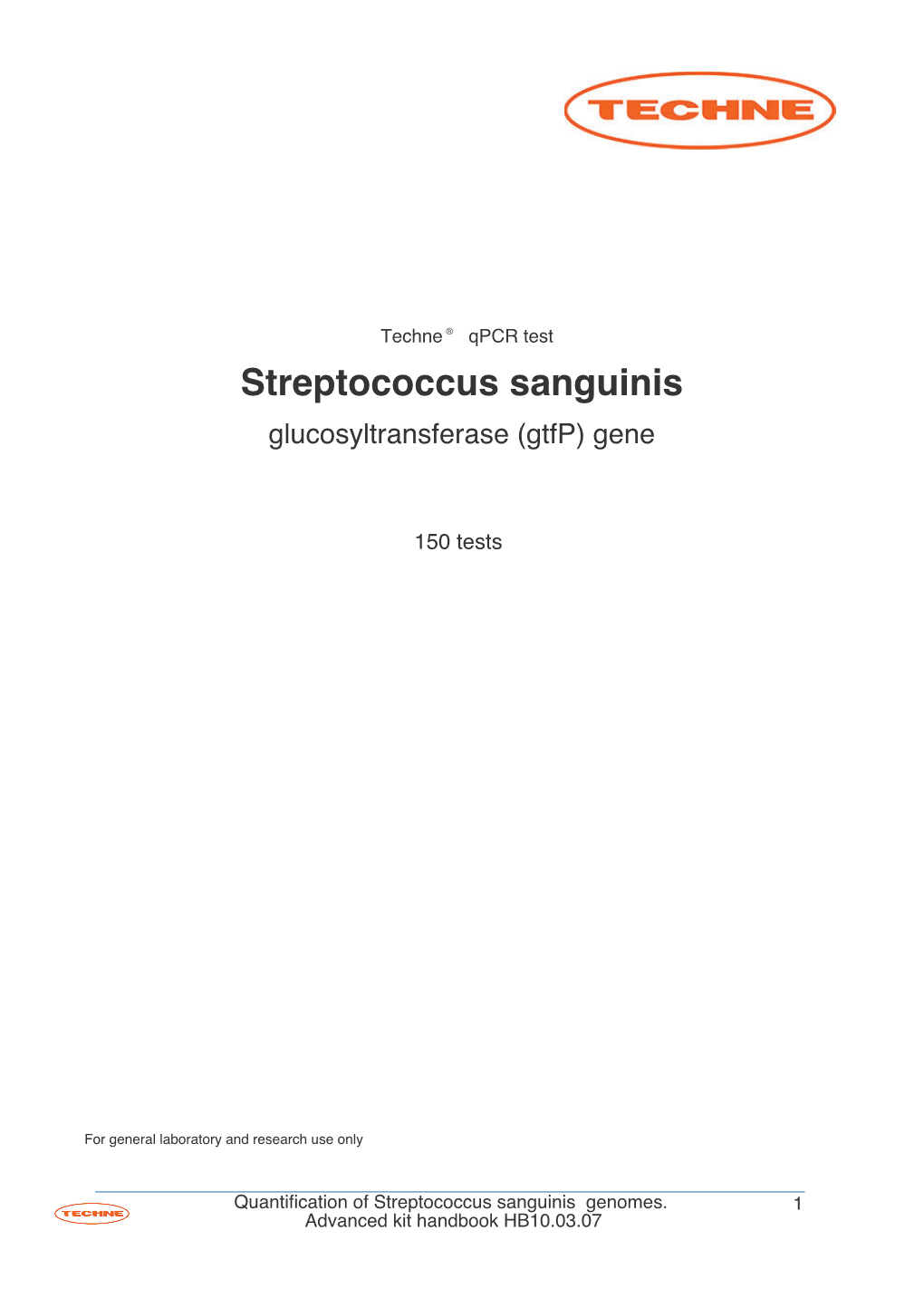 Streptococcus Sanguinis Glucosyltransferase (Gtfp) Gene