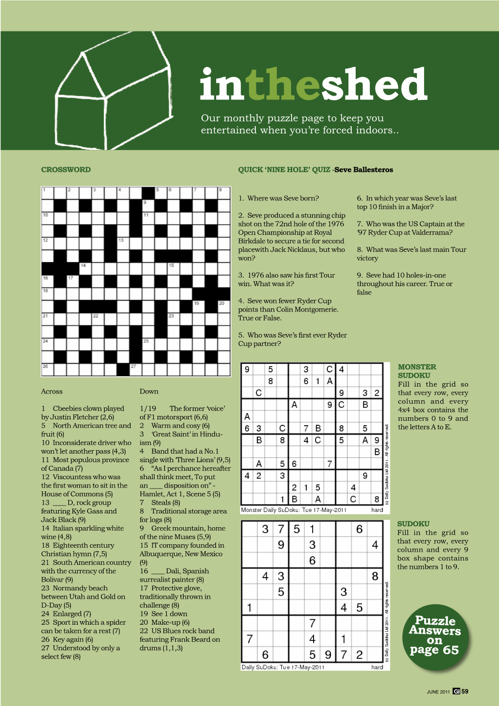 Intheshed Broad Our Monthly Puzzle Page to Keep You Working a Entertained When You’Re Forced Indoors