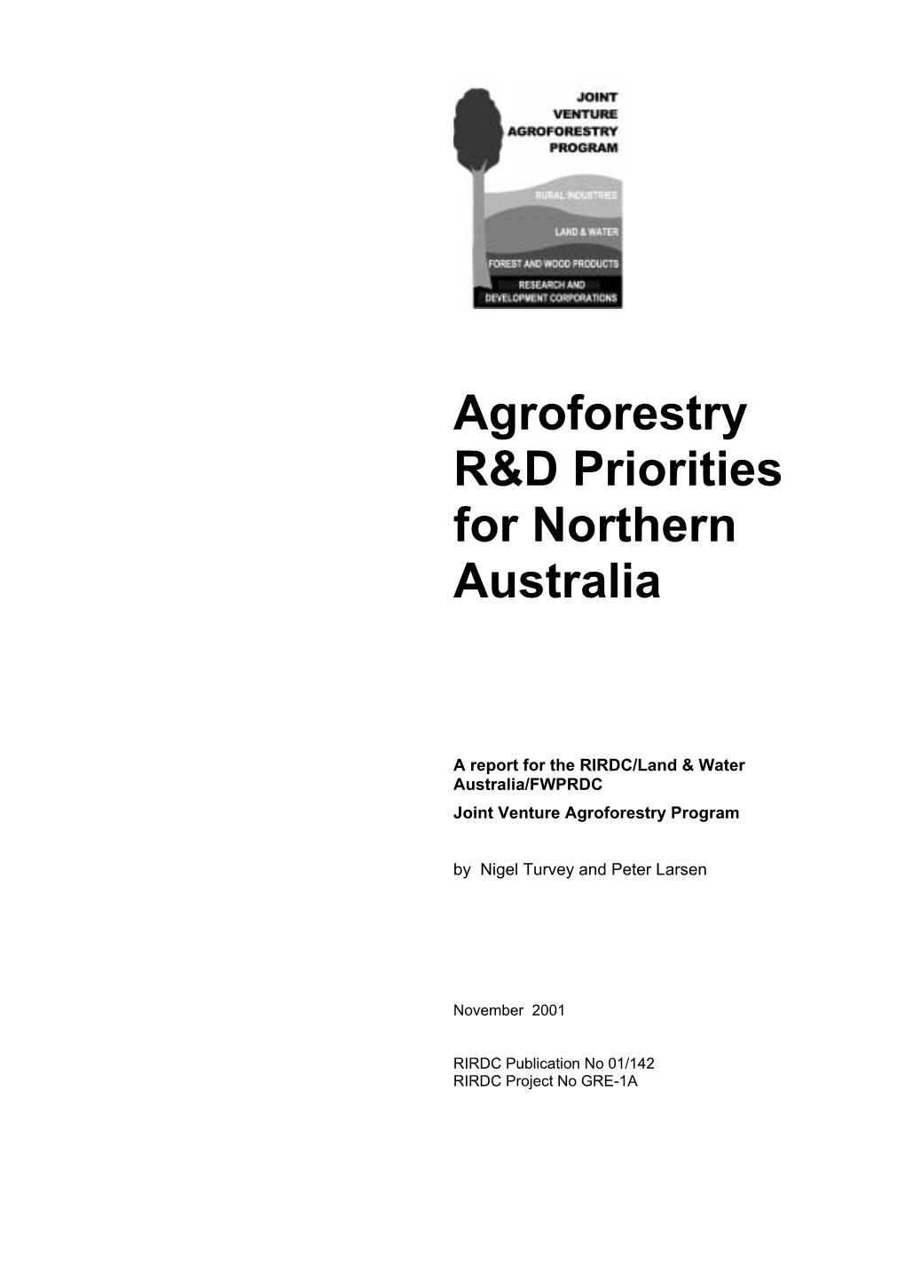 Agroforestry R&D Priorities for Northern Australia