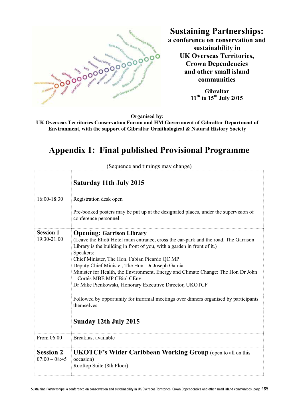 Final Published Provisional Programme Sustaining Partnerships