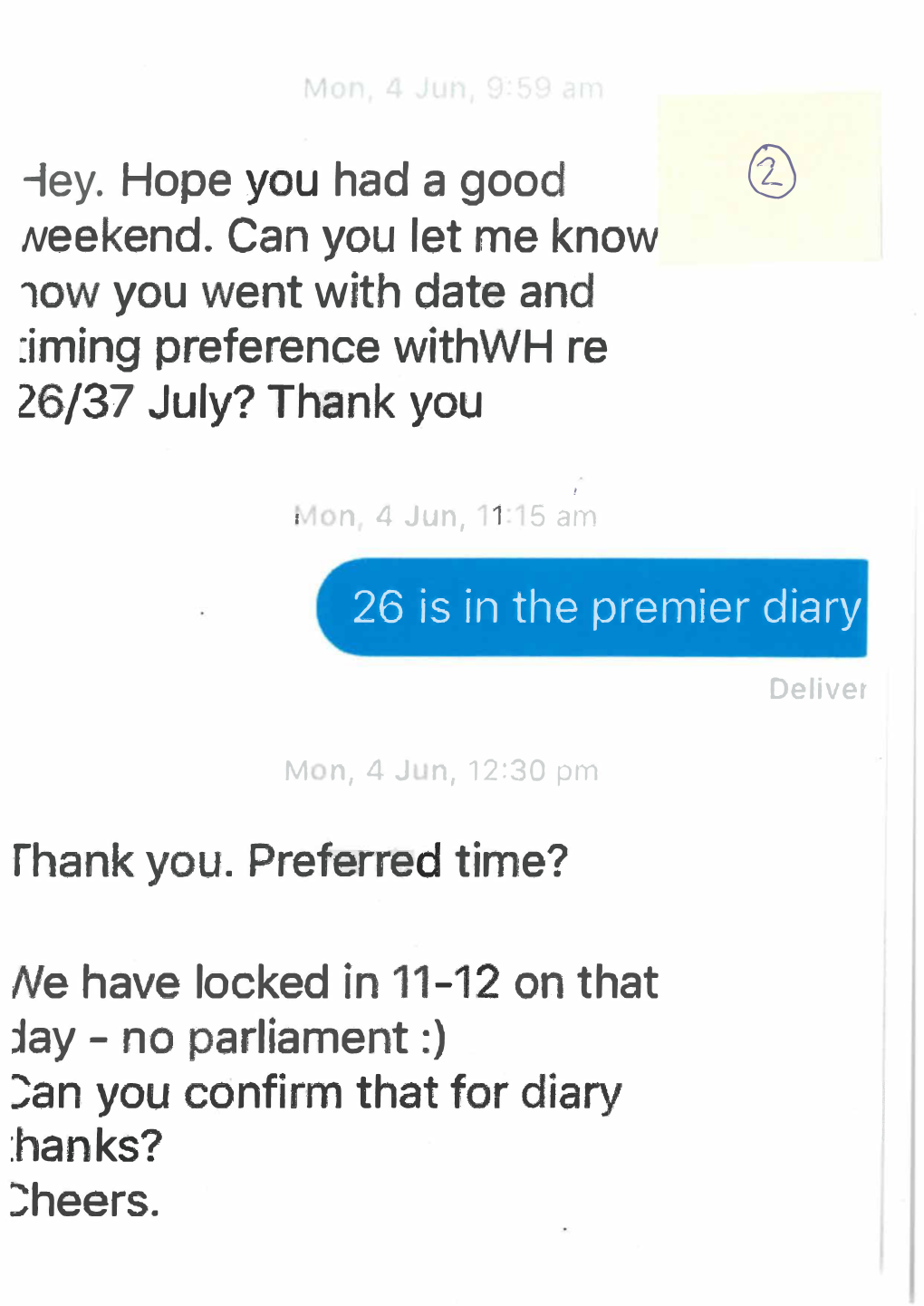 Correspondence Between the Premier's Office and Cricket