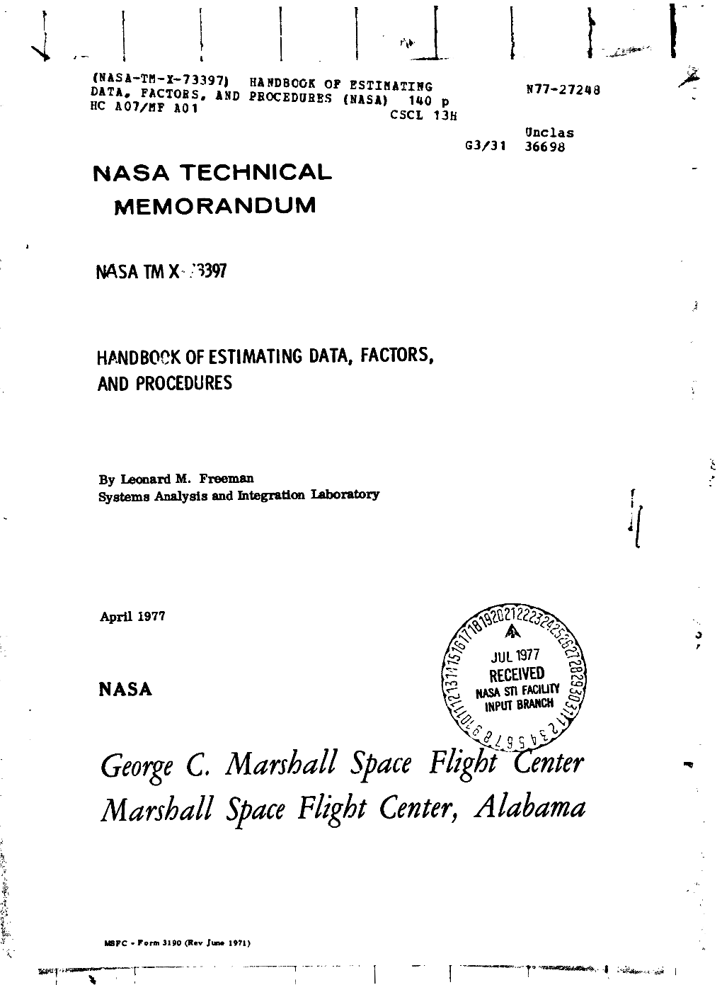 George Marshall Mardad Space Flight Center, Alabama