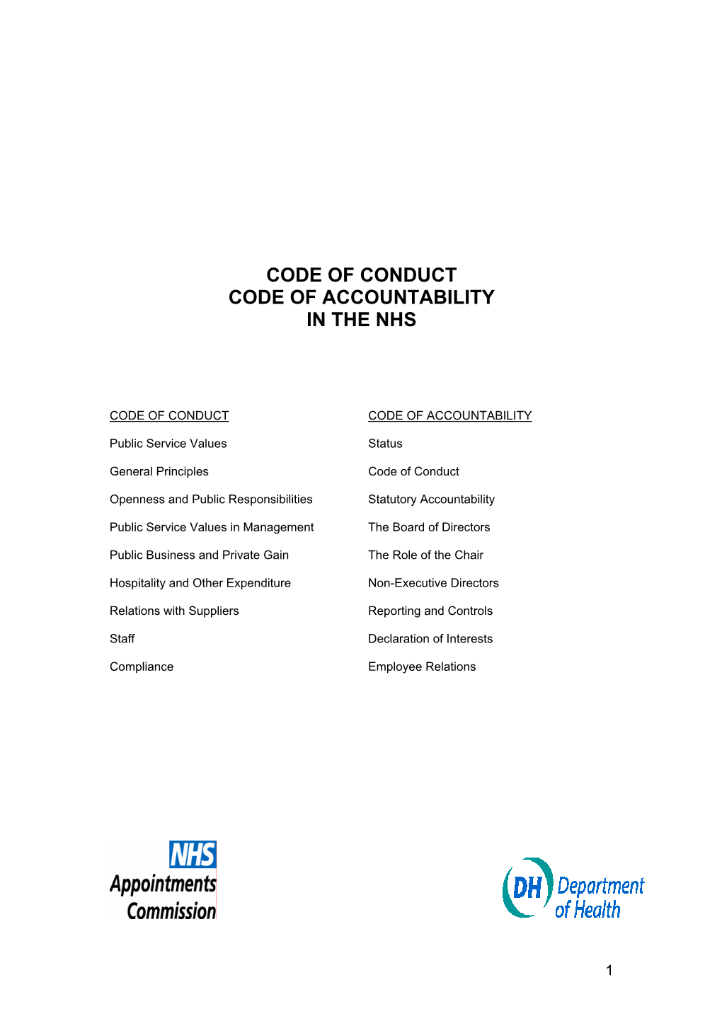 Code of Conduct for Nhs Boards