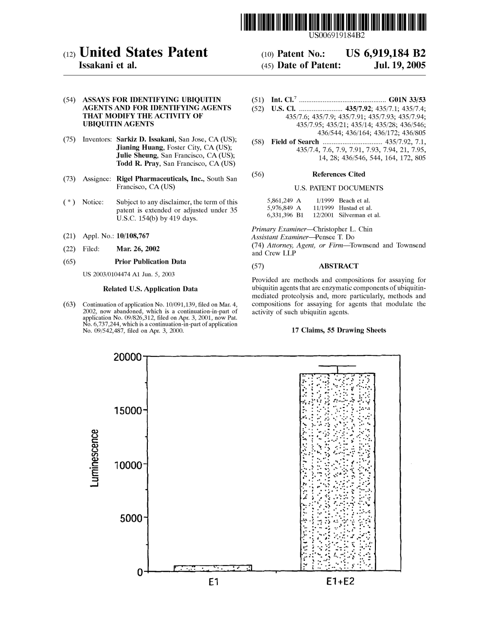 (12) United States Patent (10) Patent No.: US 6,919,184 B2 Issakani Et Al