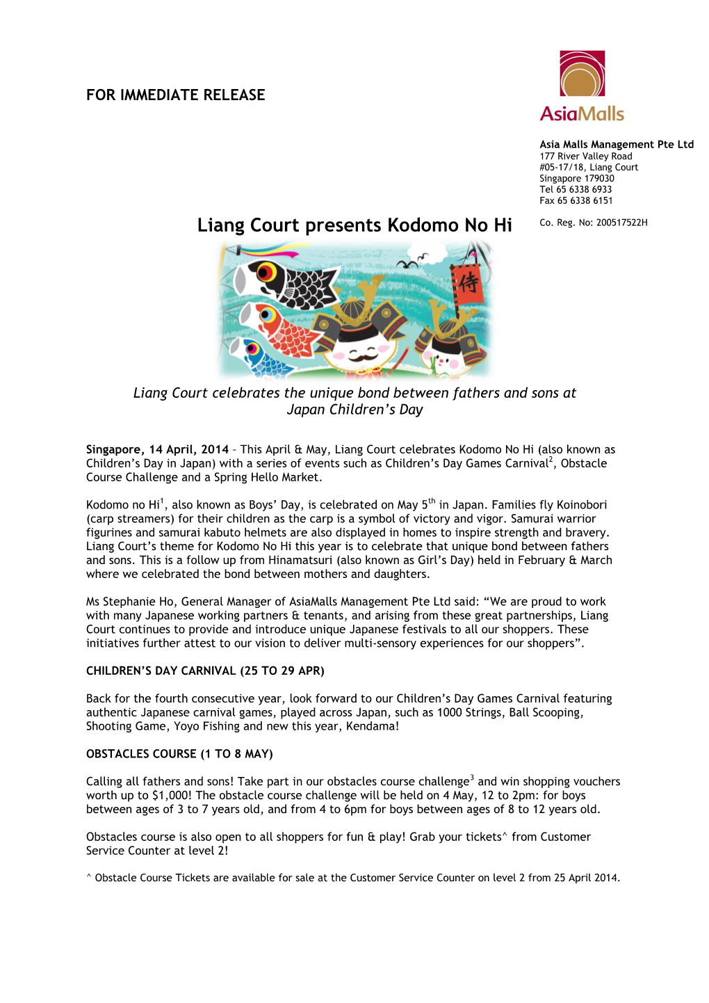Liang Court- Celebrates Kodomo No Hi