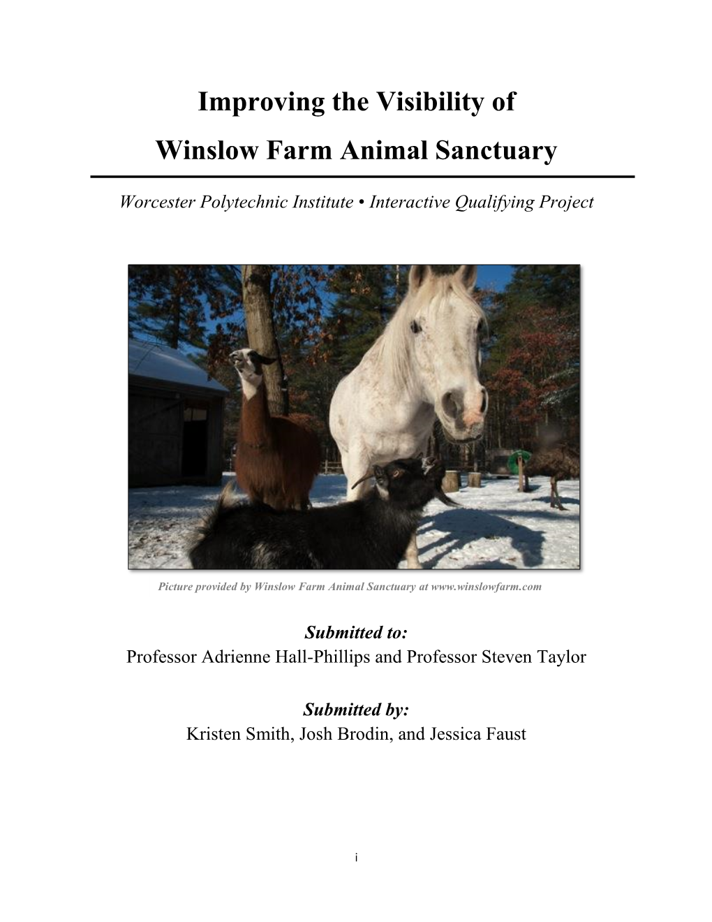 Improving the Visibility of Winslow Farm Animal Sanctuary