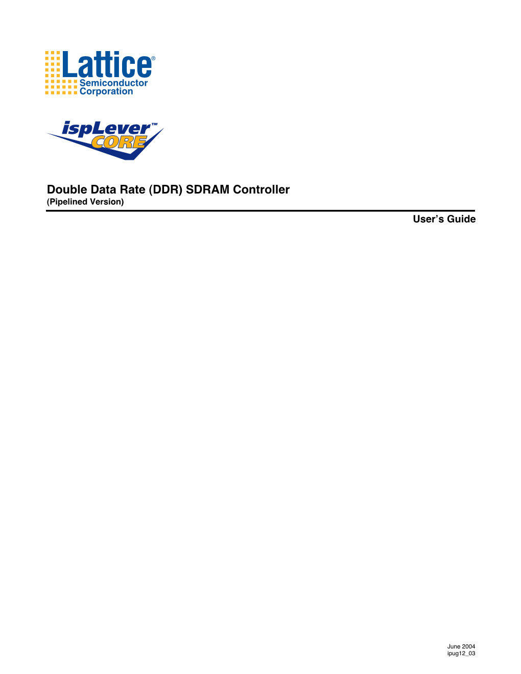 Double Data Rate (DDR) SDRAM Controller User's Guide