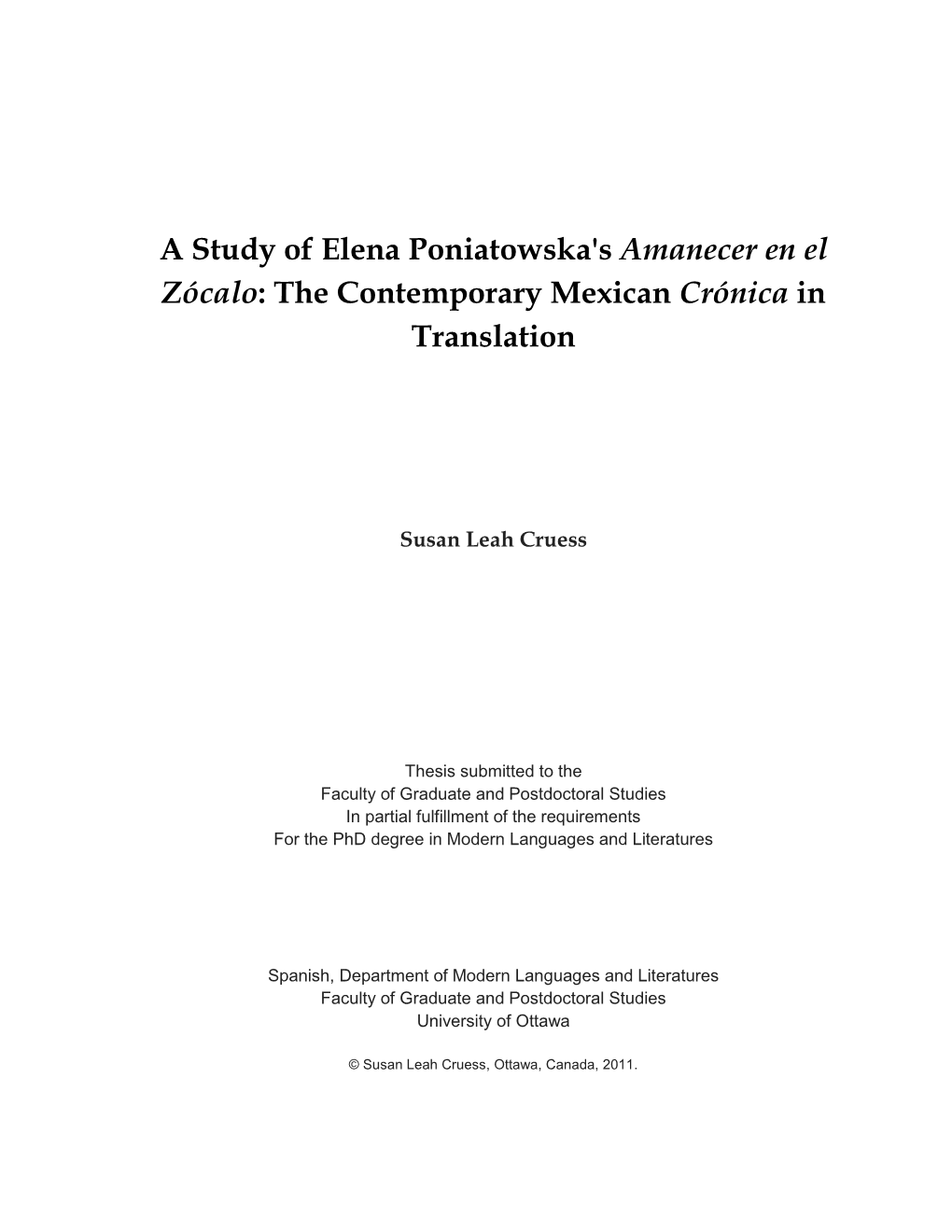 The Contemporary Mexican Crónica in Translation