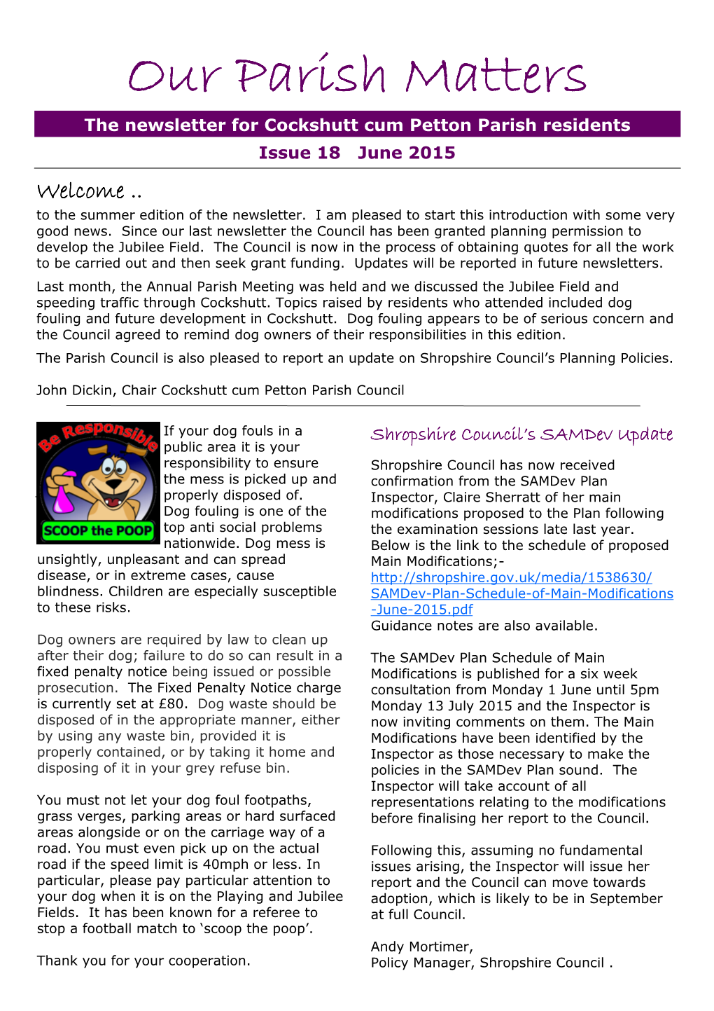 Newsletter June 2015