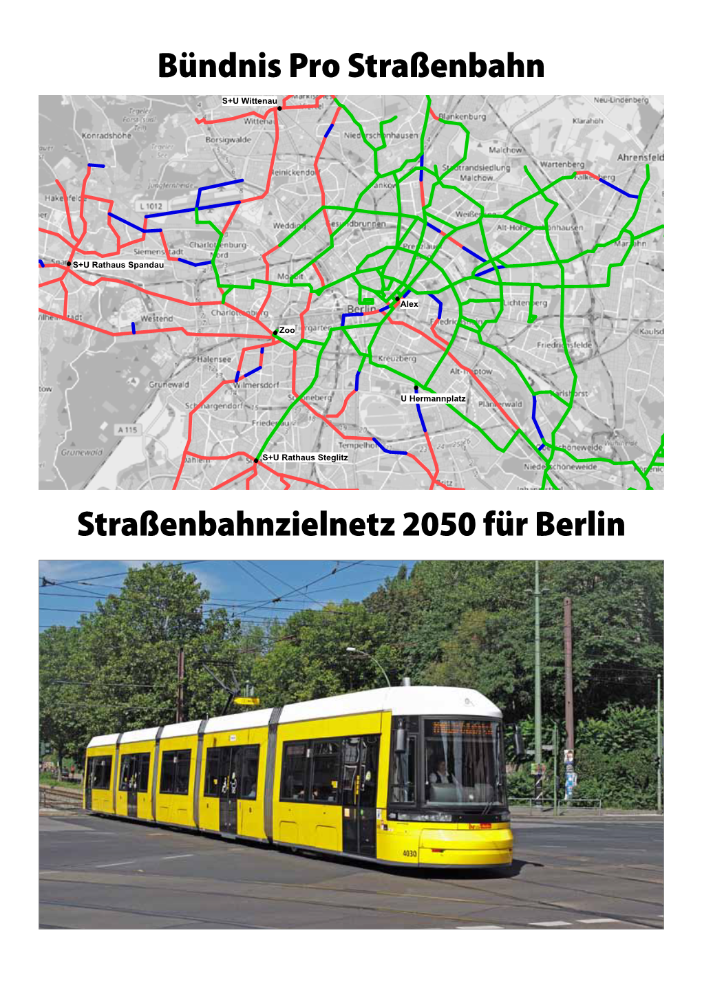 Bündnis Pro Straßenbahn Straßenbahnzielnetz 2050 Für Berlin