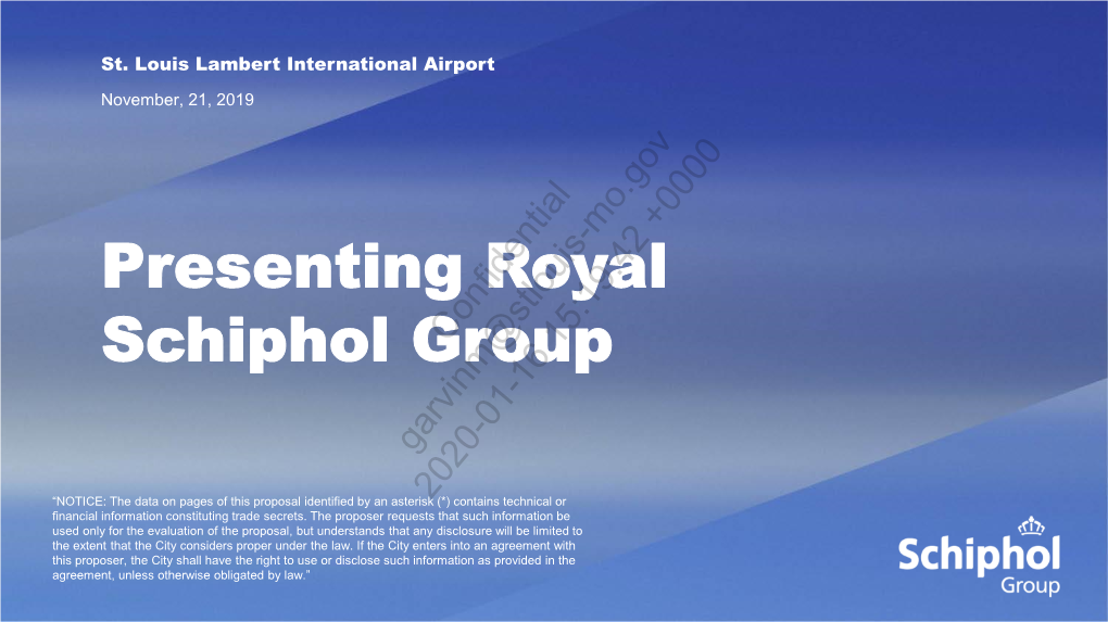 Presenting Royal Schiphol Groupconfidential