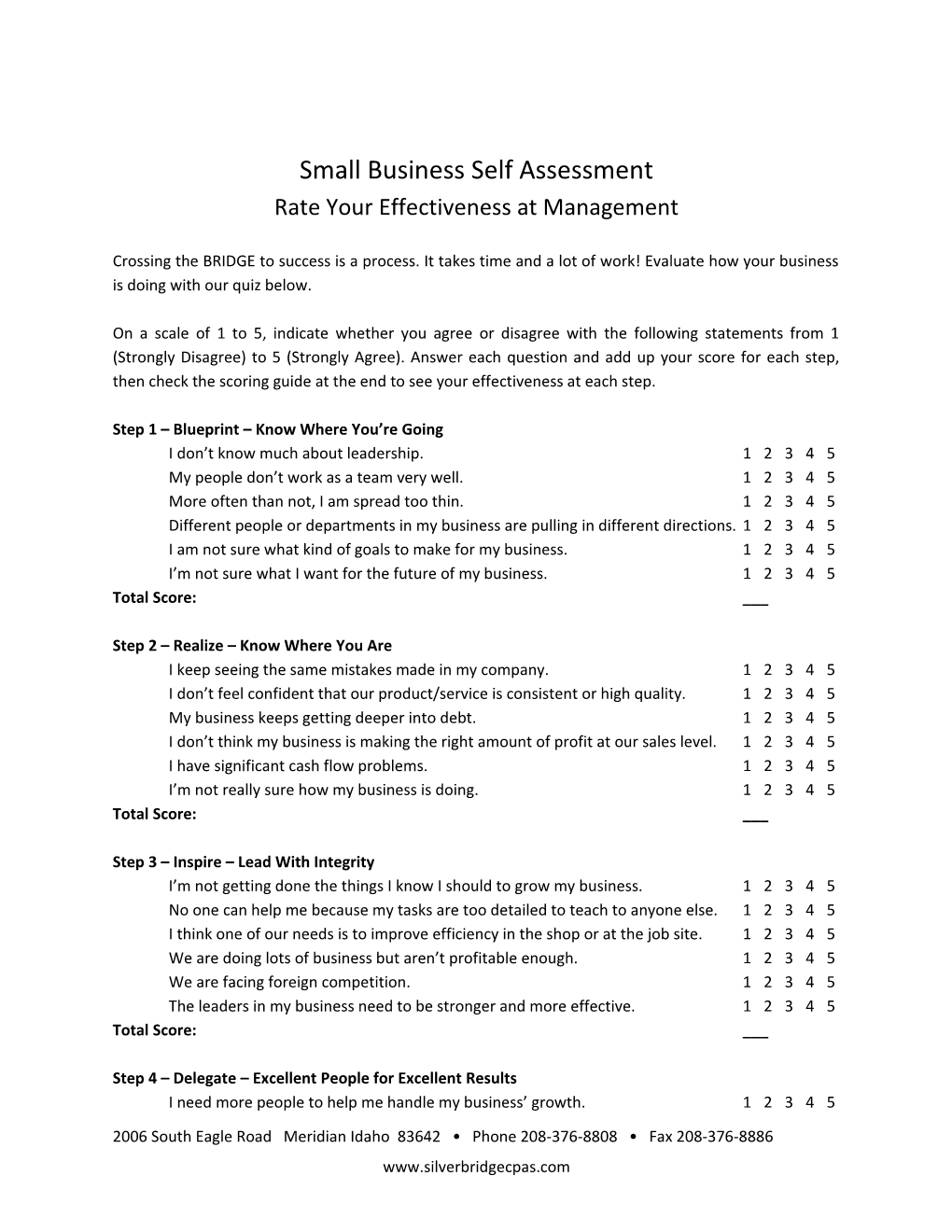 Small Business Self Assessment