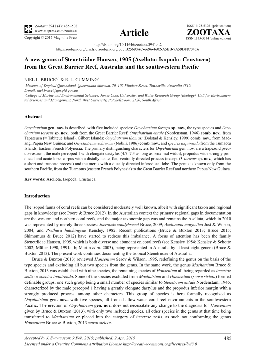 (Asellota: Isopoda: Crustacea) from the Great Barrier Reef, Australia and the Southwestern Pacific