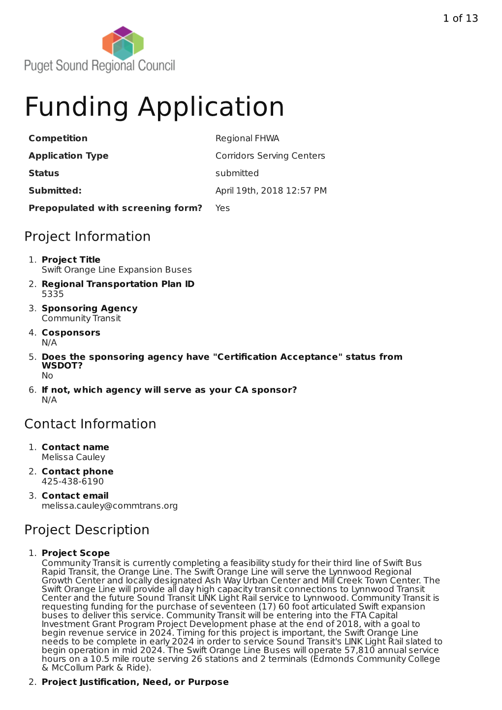 Funding Application