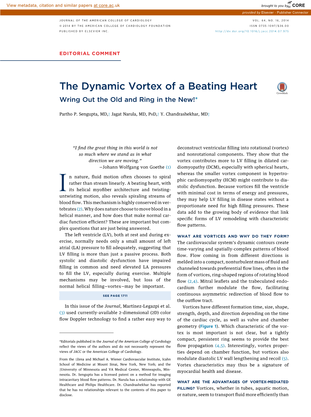 The Dynamic Vortex of a Beating Heart