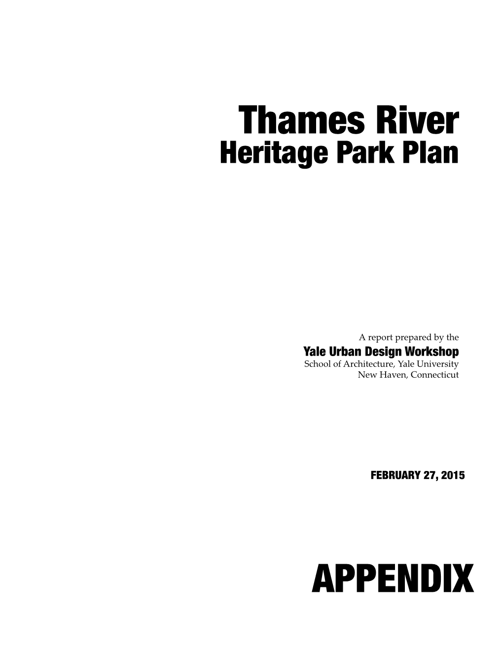 Thames River Heritage Park Plan