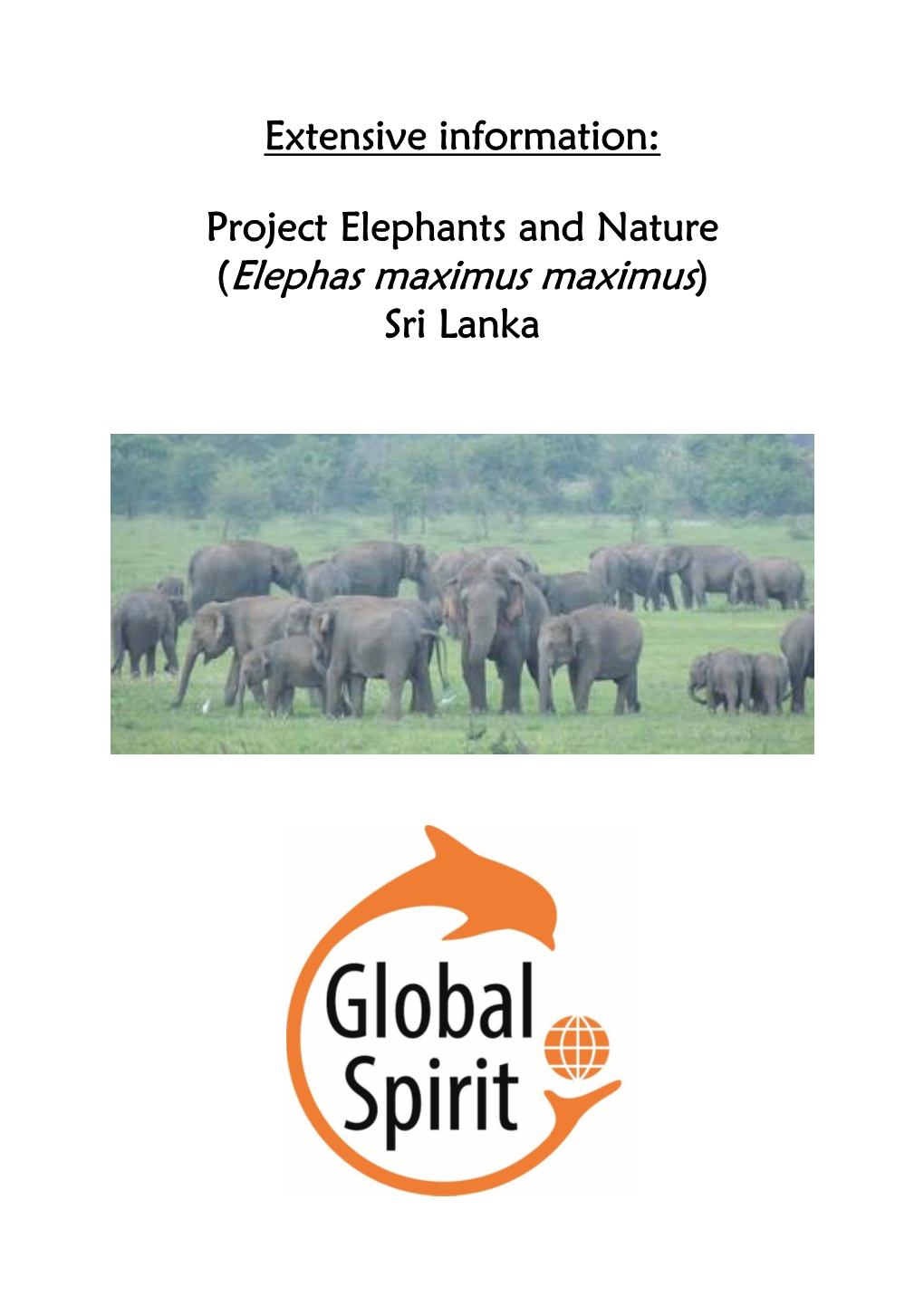 Extensive Information Project Elephants and Nature in Sri Lanka