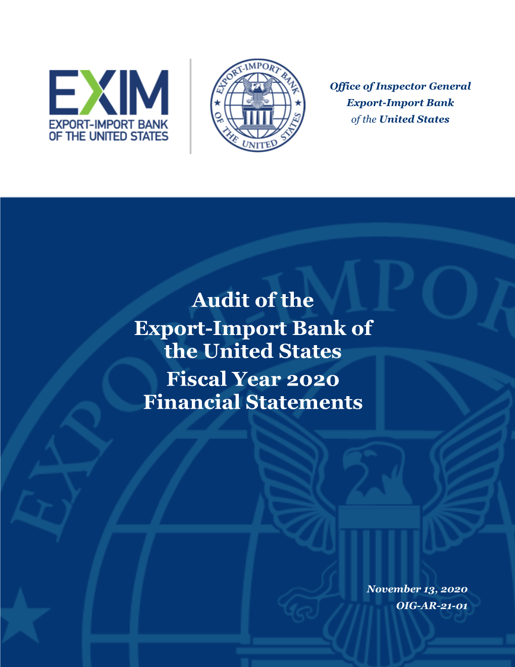 Audit of the Export-Import Bank of the United States Fiscal Year 2020 Financial Statements