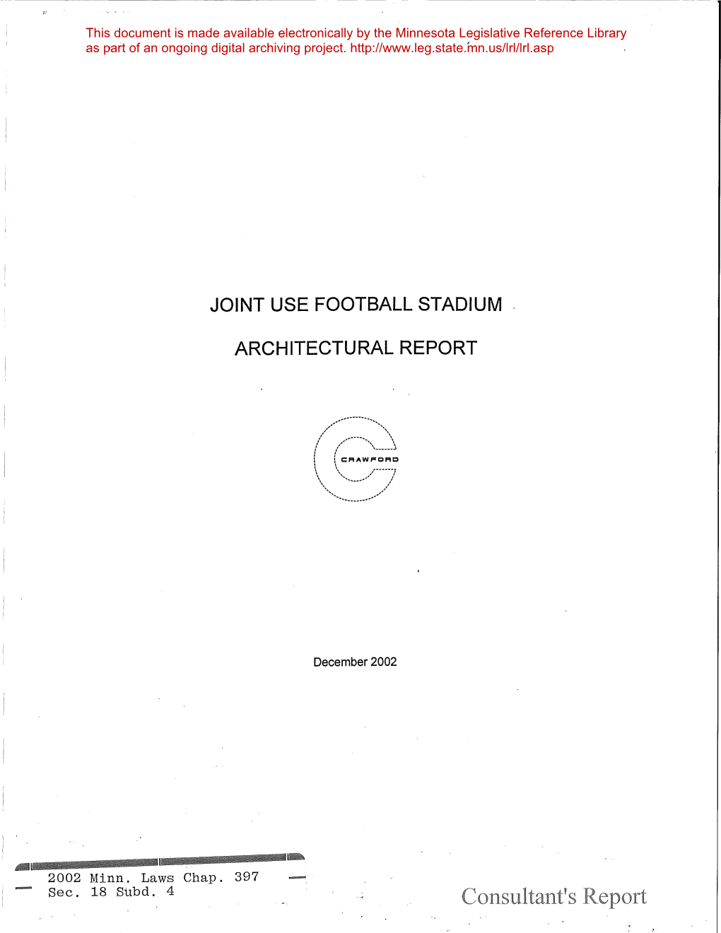 Joint Use Football Stadium Architectural Report