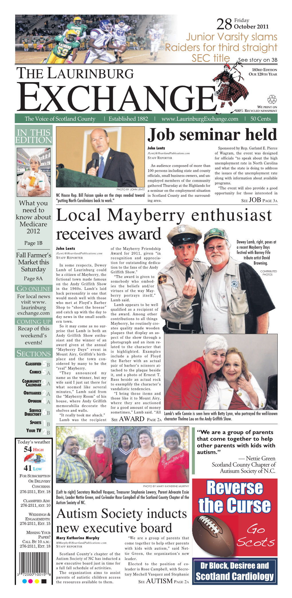 The Curse Local Mayberry Enthusiast Receives Award