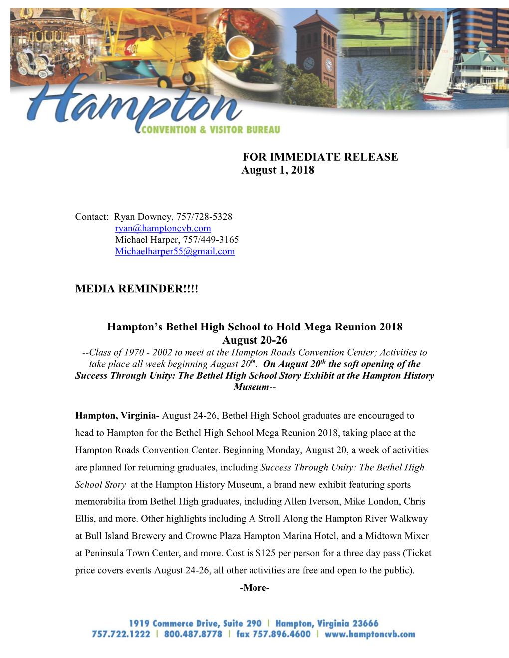 Hampton's Bethel High School to Hold Mega Reunion